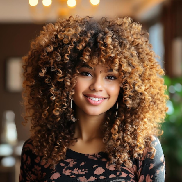 Close up of voluminous natural afro hair