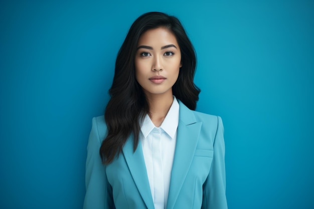 Close-up vrouwelijk portret mooie jonge aziatische vrouw in formeel pak Koreaanse zakenvrouw chinees