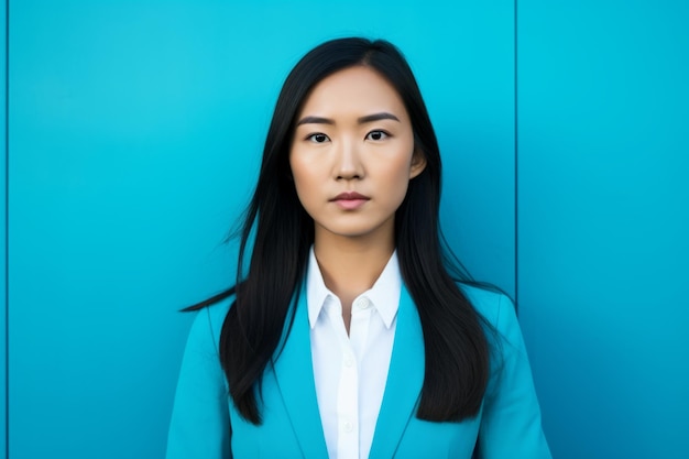 Close-up vrouwelijk portret mooie jonge aziatische vrouw in formeel pak Koreaanse zakenvrouw chinees