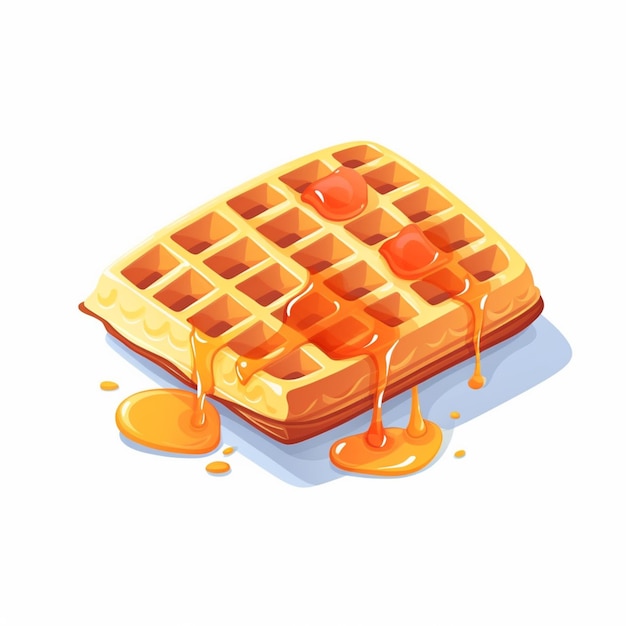 a close up of a waffle with syrup and a spoon generative ai