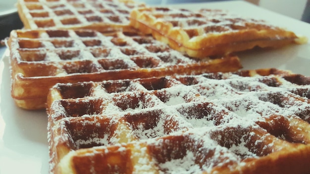 close-up of waffle