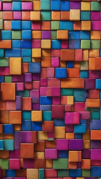 Close up of a wall of colorful tiles generative ai