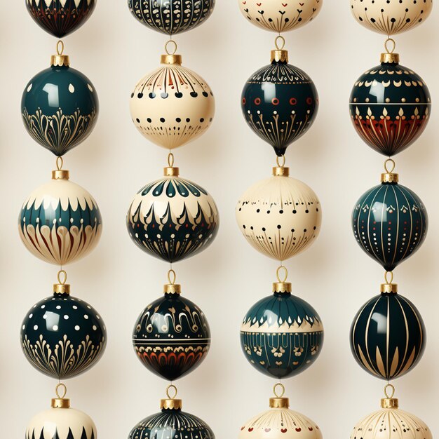 a close up of a wall of ornaments with different designs generative ai