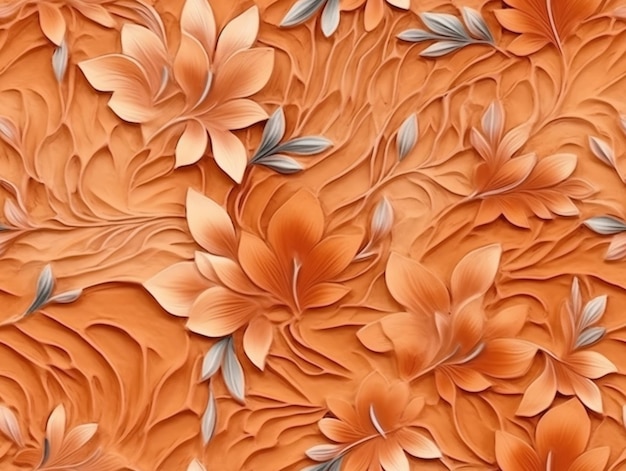 A close up of a wall with a bunch of flowers on it generative ai