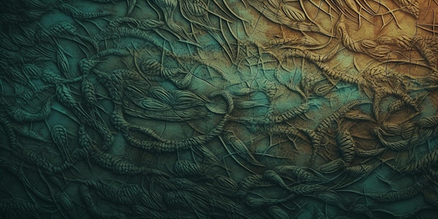 龍の模様が描かれた壁の接写