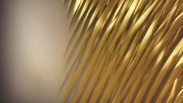 A close up of a wall with gold colored strands