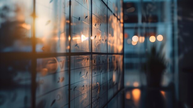 a close up of a wall with a lot of glass on it