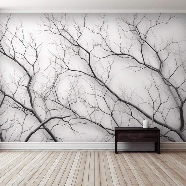 A close up of a wall with a tree on it generative ai