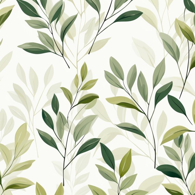 Photo a close up of a wallpaper with a bunch of leaves generative ai