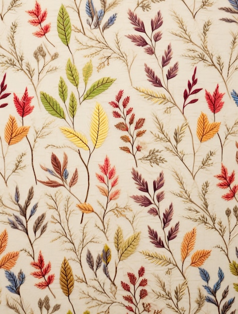 a close up of a wallpaper with a bunch of leaves on it generative ai