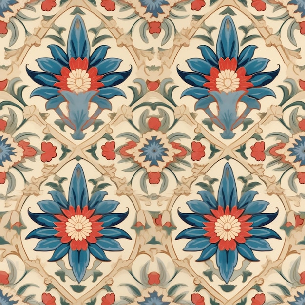 a close up of a wallpaper with a flower design on it generative ai