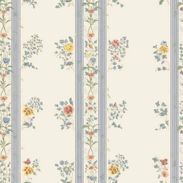 a close up of a wallpaper with a flower pattern on it generative ai