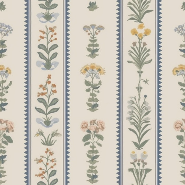 a close up of a wallpaper with flowers and leaves generative ai