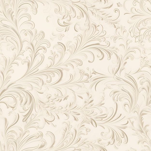 Photo a close up of a wallpaper with a pattern of swirly leaves generative ai