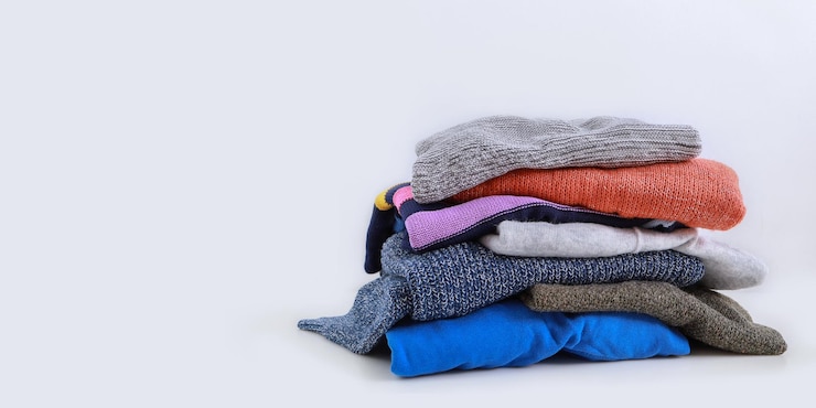 Photo close-up of warm clothing against white background