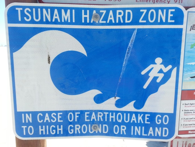 Close-up of warning sign