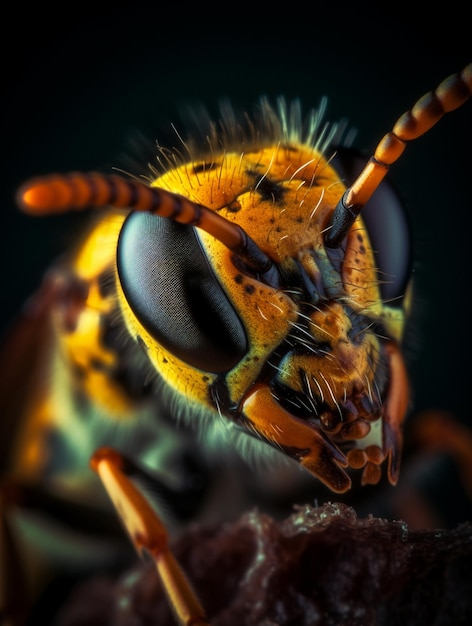 A close up of a wasp's eye