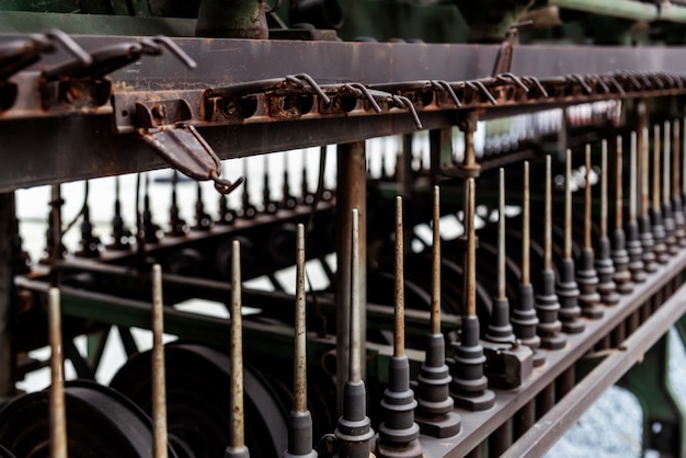 Close up of waste textile machinery structure