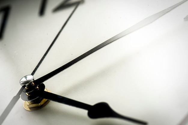 Close up of watch clock time isolated