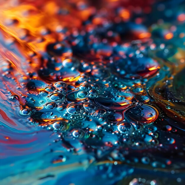 a close up of water bubbles on a surface