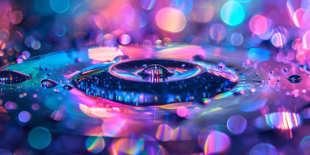 Close Up of a Water Drop in a Pool of Water