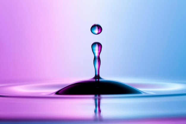 Close up of water drop splash