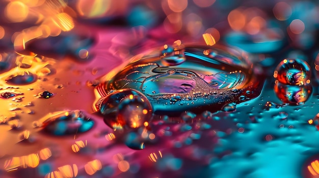 a close up of water droplets on a surface