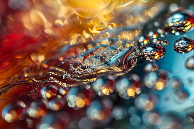 a close up of water droplets on a surface