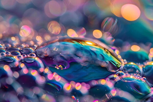 a close up of water droplets on a surface