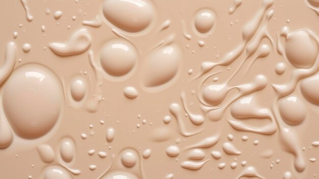 A close up of water drops on a beige background