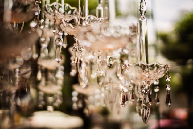 Photo close-up of water drops on plant