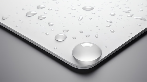 A close up of water drops on a surface