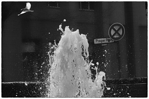 Close-up of water fountain at prager platz in berlin