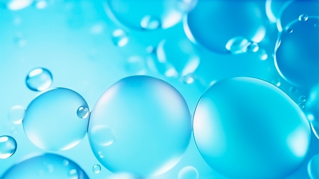 close up of water splash on blue background