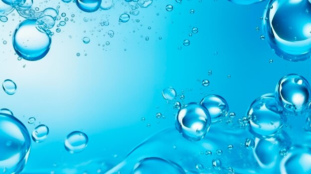 Photo close up of water splash on blue background