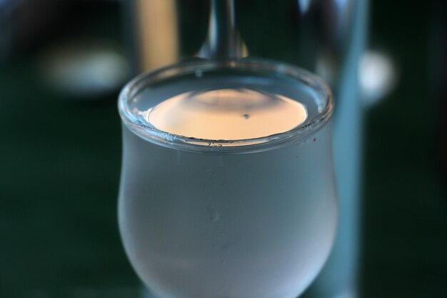 Close-up of water on table