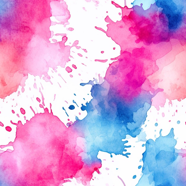 A close up of a watercolor painting of a pink and blue flower generative ai