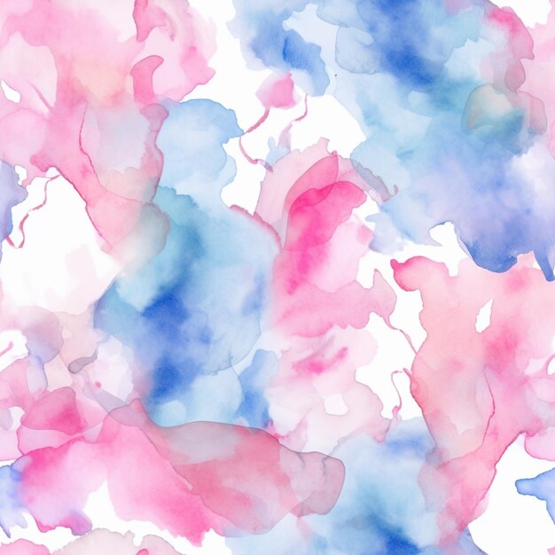 A close up of a watercolor painting of a pink and blue flower generative ai