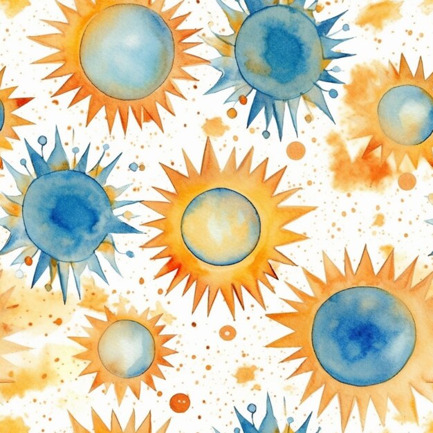 A close up of a watercolor painting of sunflowers on a white background generative ai
