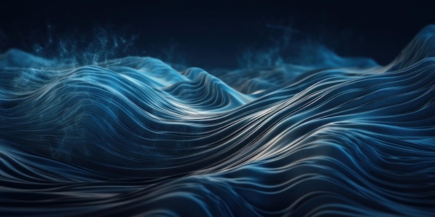 A close up of a wave on a dark background Generative AI image