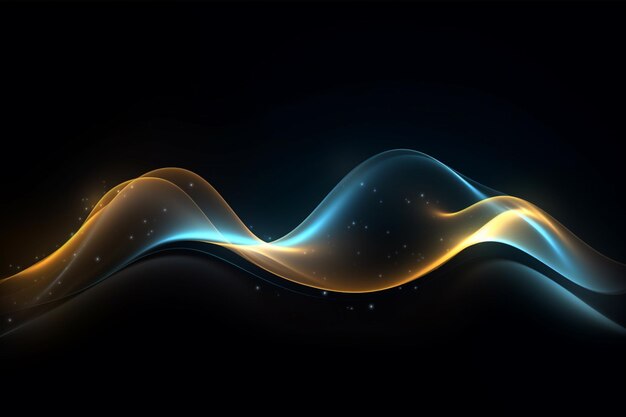 A close up of a wave of light on a black background generative ai