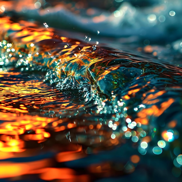 a close up of a wave in the water