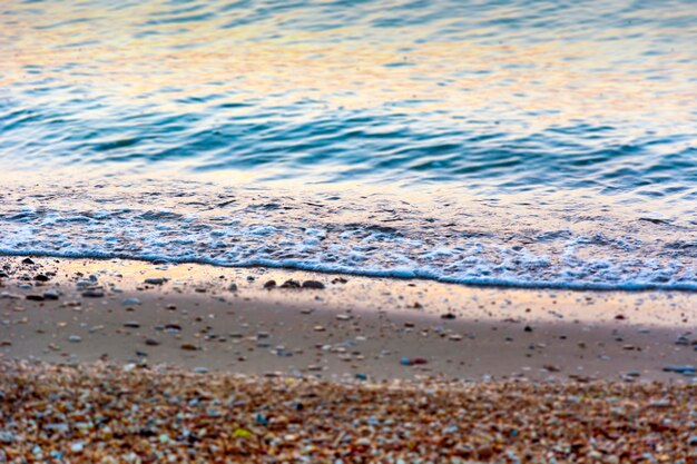 Close-up of waves on beach