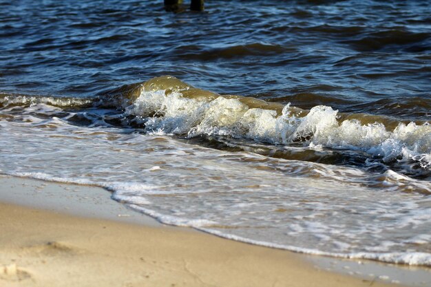 Close-up of waves on beach