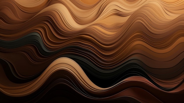 Photo close up waves with different shades of brown beige and peach modern abstract d background