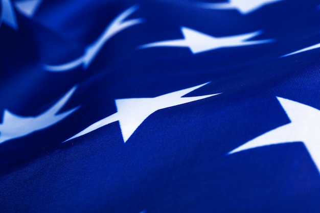 Photo close-up of waving american flag