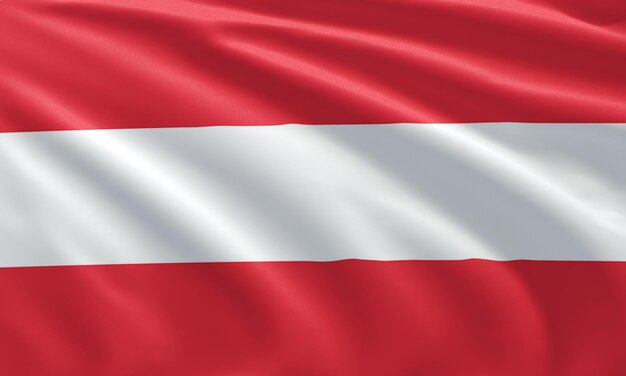 Photo close up waving flag of austria flag symbols of austria