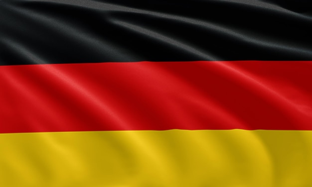 Close up waving flag of germany flag symbols of germany