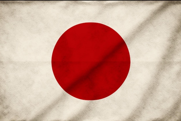 A Close up of waving flag of Japan