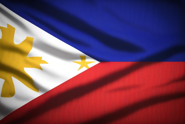 close up of the waving flag of Philippines